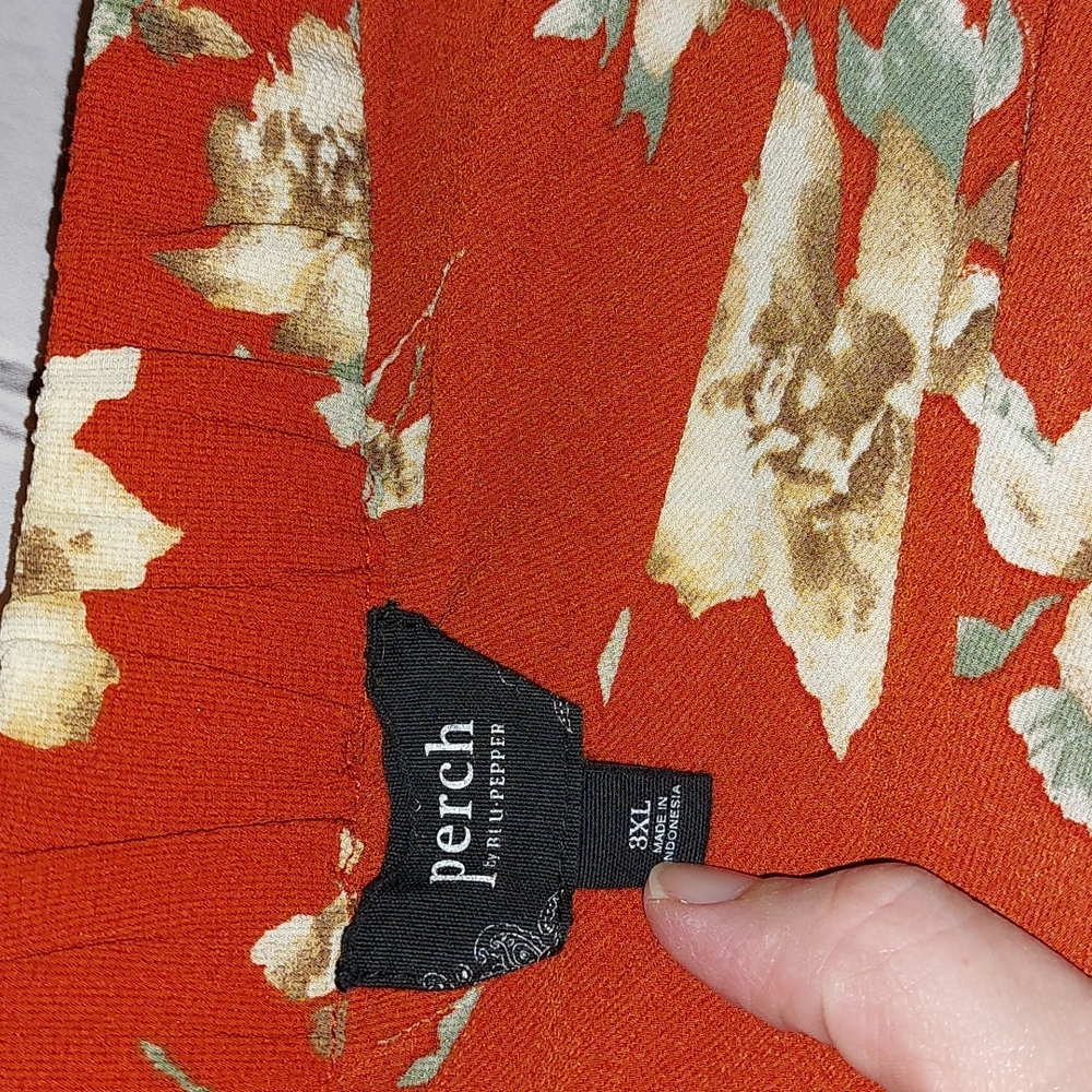 Off Shoulder Top Floral Perch by Blu Pepper XXXL Women PLUS Sz 3X - Picture 5 of 6